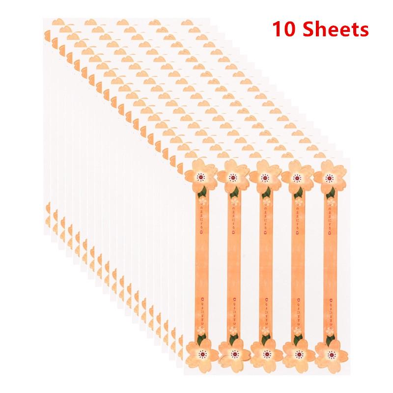 

10 листов самоклеящихся наклеек для запечатывания лунного пирога, наклейки для упаковки торта с цветочным принтом, длинные наклейки для подарков своими руками жёлтый