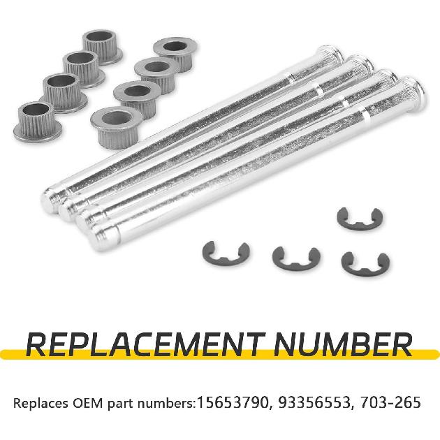 Door Hinge Pin and Bushing Kit for 1994-2004 Chevy S10 Blazer GMC Sonoma Jimmy,Anti-Rust Steel Hinge Repair Kit with Door bushings