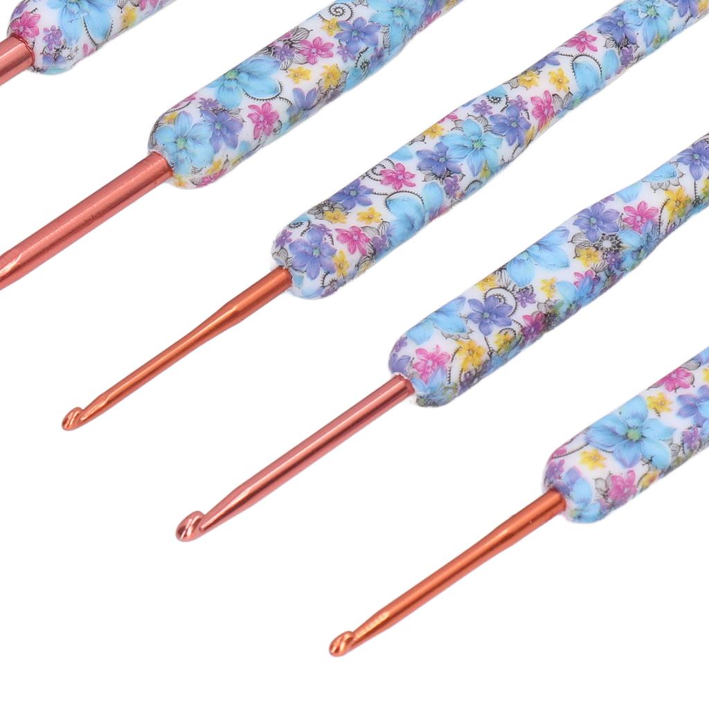 8pcs Crochet Hooks Ergonomic Design Comfortable Handle Easy Identification Compact Portable Knitting Supplies