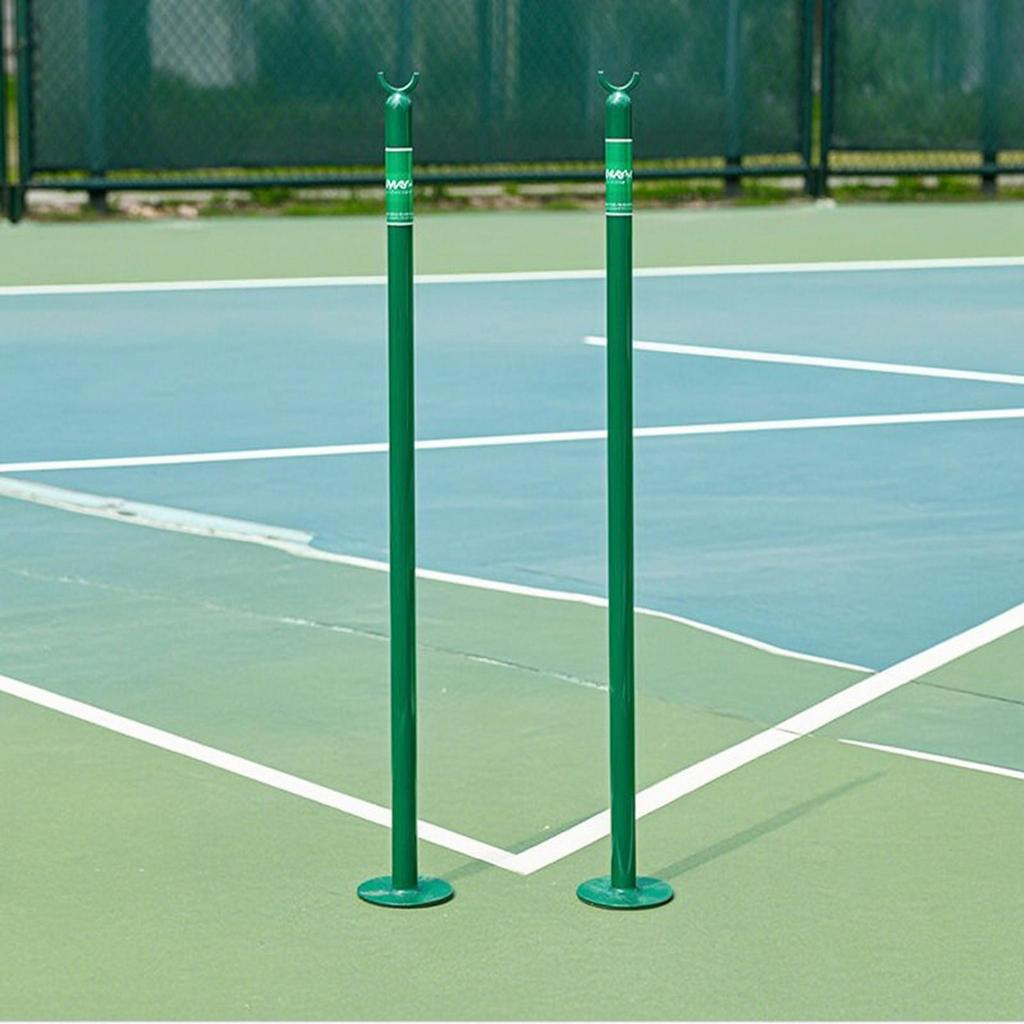2 Pieces Tennis Singles Stick Aluminum Post Powder-Coated