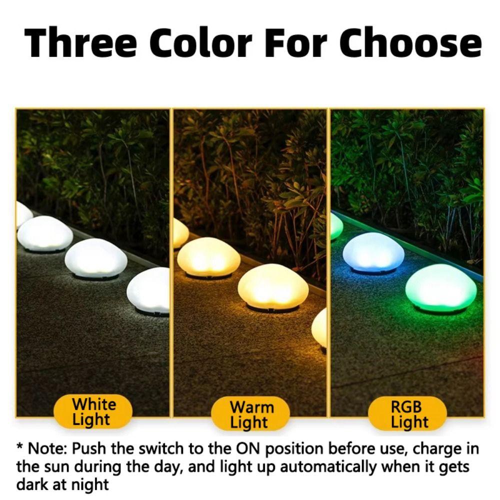 Energy Saving LED Solar Light Cobblestone Shaped Outdoor Pebble Lamp Solar Landscape Light  Lawn