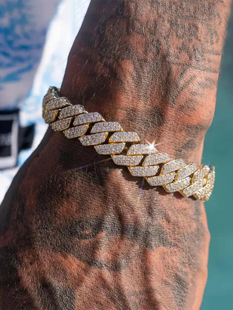 14MM IJzige Prong Link Cubaanse Ketting Armbanden voor Mannen Vrouwen Vol Strass Steentjes Chunky Miami Cubaanse Armband Punk Hip Hop Sieraden Cadeau