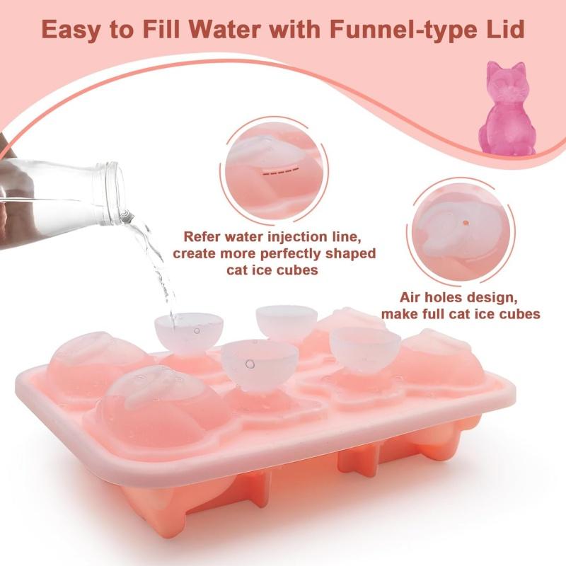 1PC 3D Cat Ice Block Mold Easy To Release Silicone Ice Hockey Device Household Kitchen Ice Making Mold Free of BPA 6