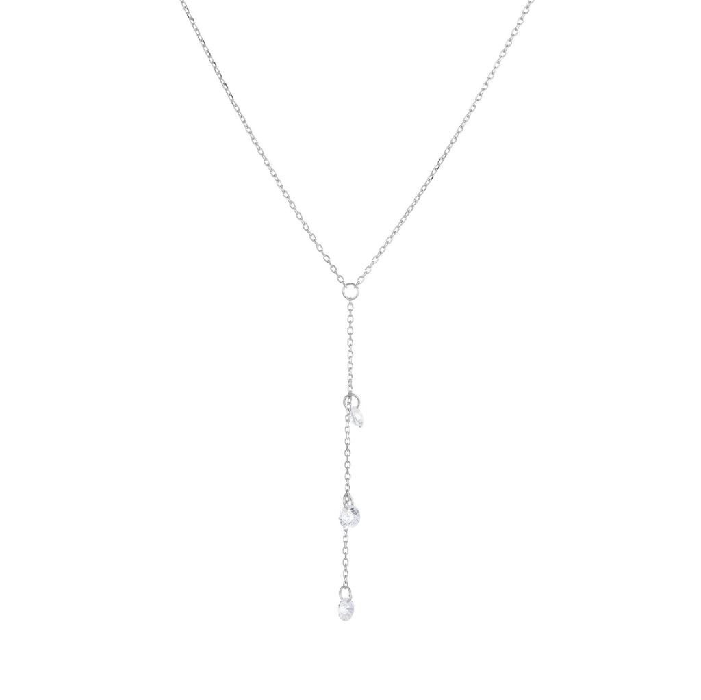 18K Goldplattierte S925 Sterling Silber Zirkon Anhänger Halskette - Minimalistisches Quasten Design für Damen