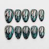 10Pcs 3D Beautiful Handmade Manicure Press On Nails, Acrylic Fake Handpainted Flowers Custom Design Adhesive Nail File Set