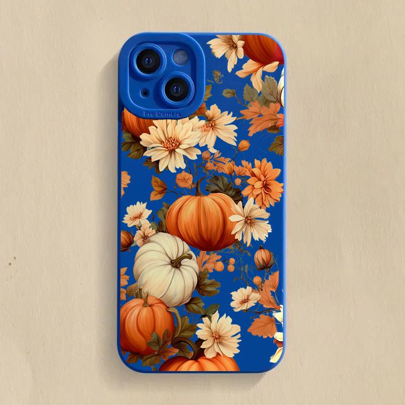 Maple Leaf Pumpkin Pattern Phone Case For iPhone 17 16 15 14 13 12 11 Pro Max 17 Air 16E XS X XR 7 8 Plus Shockproof Soft Cover