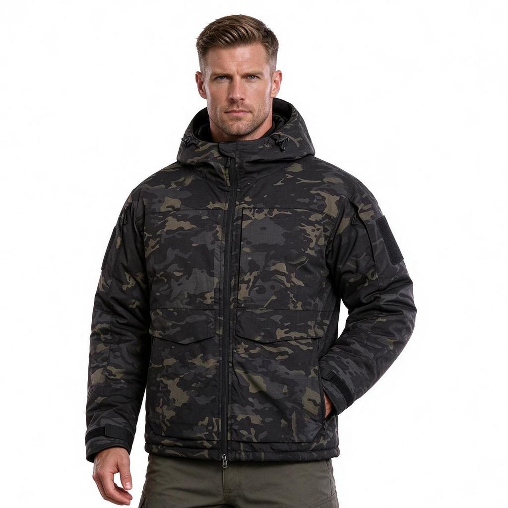 Veste de terrain Camouflage Noir Multicam à couche épaisse pour hommes adultes