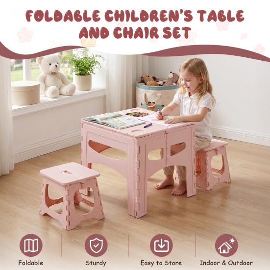 Kids Activity Table 1 Set Foldable and Chairs Toddlers Table Portable Picnic And Chairs Folding 2 for Indoor Outdoor Use