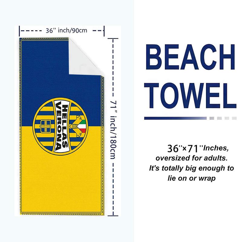 Hellas Verona Fc Print Beach Towel, Large Soft Quick Dry Towel for Beach Camping Swimming