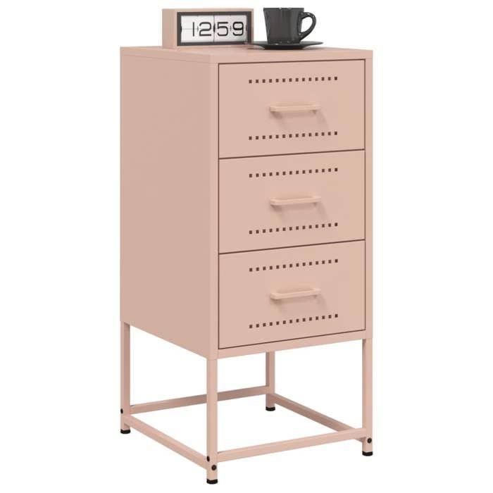 VidaXL Tables de chevet 2 pcs rose 36x39x78 cm acier, armoire, armoire latérale, meuble de chambre à coucher, table de 846581