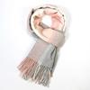 Wool Knitted Wool Scarf Polyester Long Neckscarf with Tassel Soft Classic Plaid Scarf  Autumn