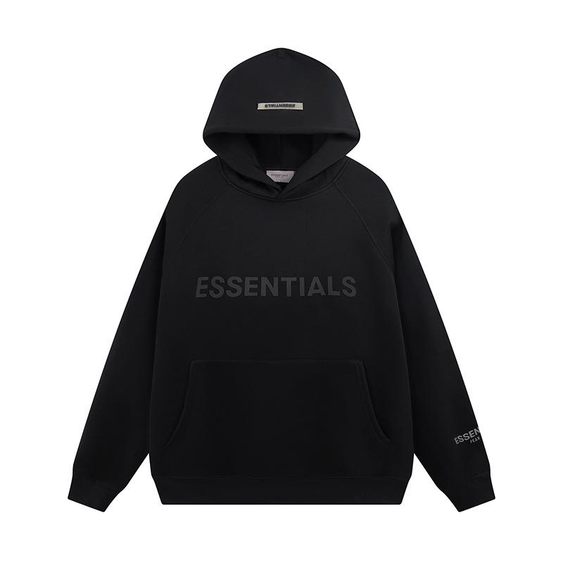 ESSENTIALS Reflektierender 3D-Schriftzug Unisex Oversized Hoodie - Trendiges Fleece-Sweatshirt für Streetwear-Liebhaber