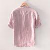 Men's Baggy Stripe Cotton Linen Short Sleeve Button Pocket T Shirts Tops Blouse