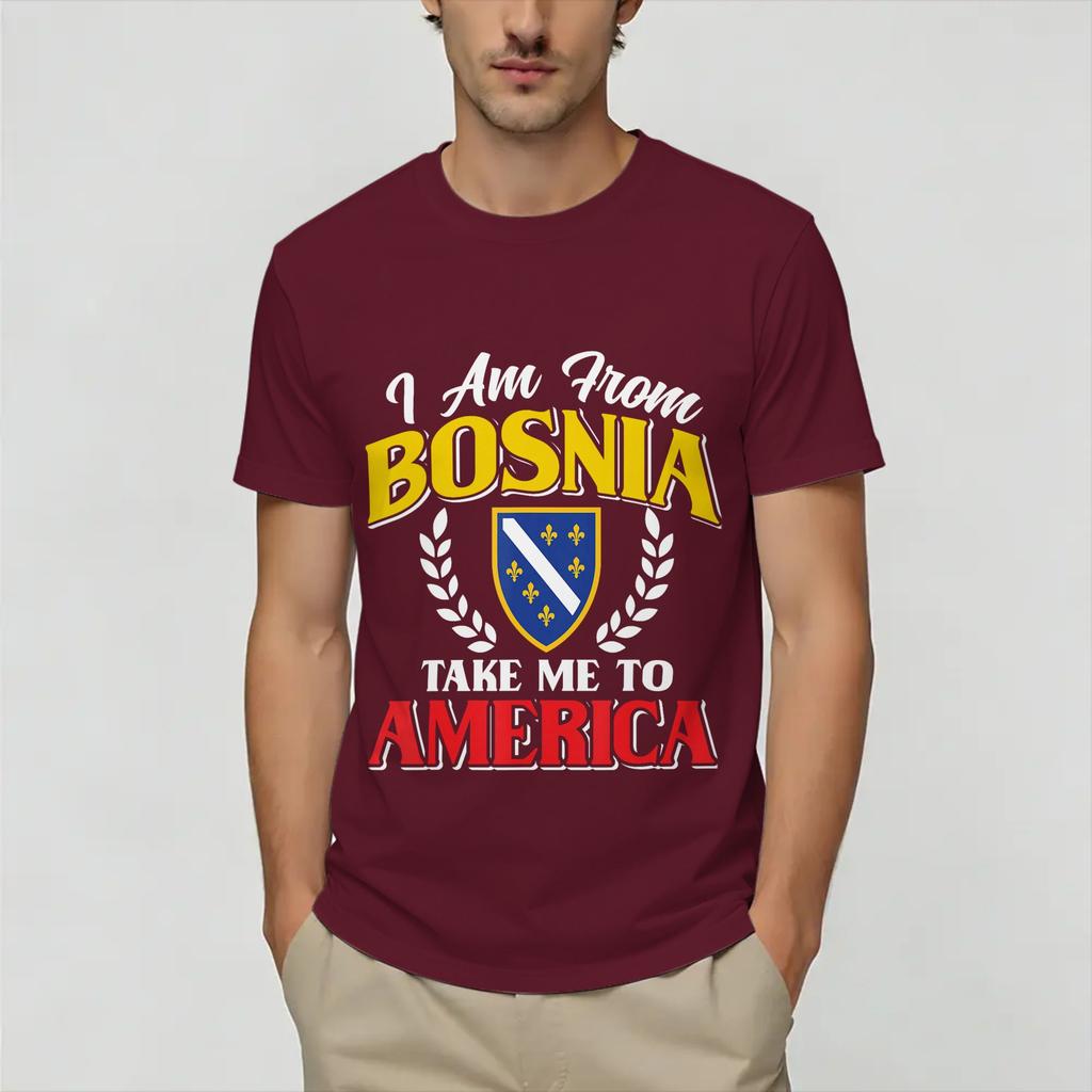 Vengo dalla Bosnia Portami in America T-shirt Bosniaca Estate Magliette in Cotone Per Unisex Maglietta Maniche Corte Y2K Abbigliamento Casual