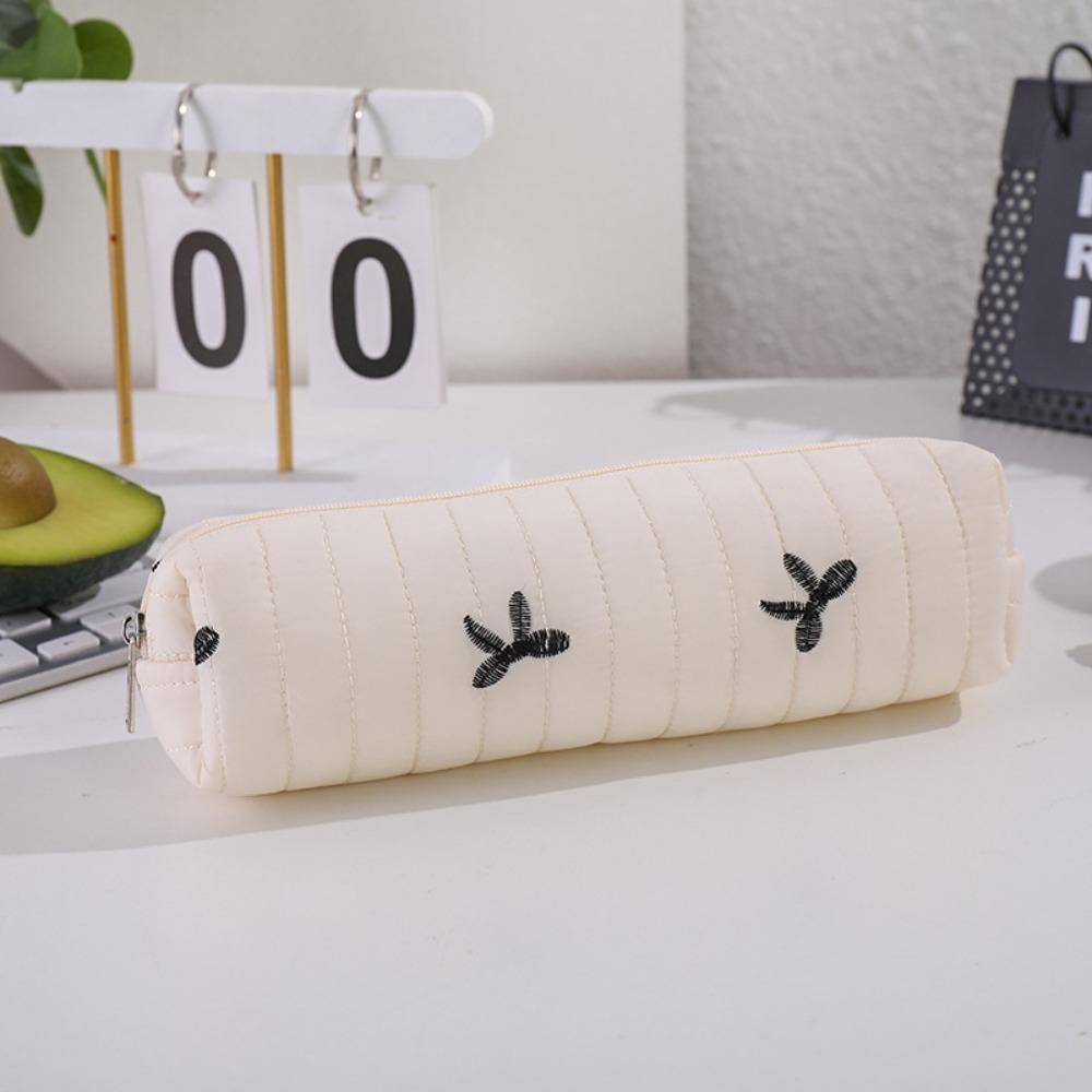 

Zipper Pen Bag Bowknot Pattern Stationery Bag Multi-functional Stationery Pouch School Supplies