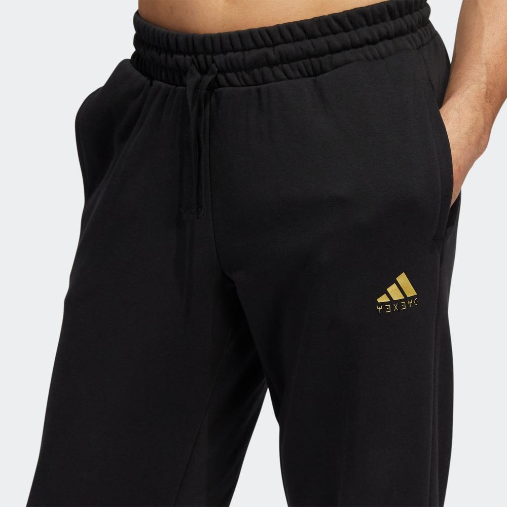 Adidas Solid Color Logo Casual Sports Long Pants Unisex Bottoms Black HP1356