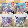 OOmori Aubrey Basil Cute Cushion Cover Natural Linen Organic Fabric DoubleSided Printing Room Sofa Decor Pillow Case
