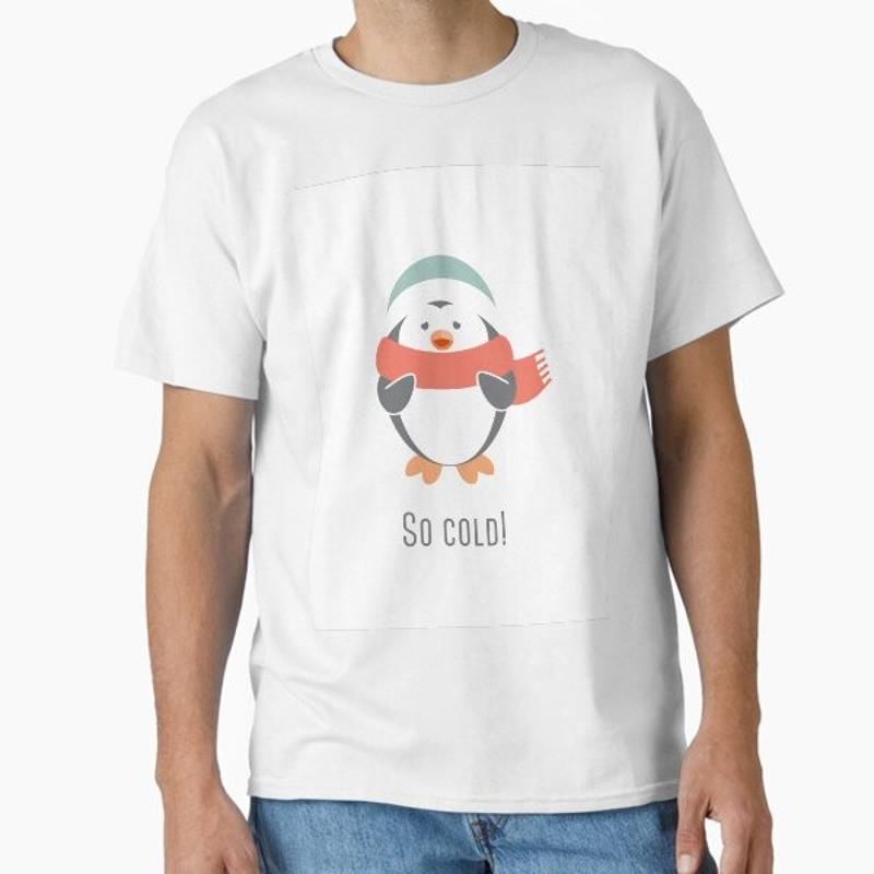 So cold Cute Penguin Classic T Shirt Made in US AUS Size S 2XL