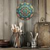 1PC 3D Mandala Flower Metal Wall Art Decor Gold Green Black