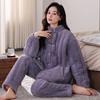 Pajamas Women's Winter Coral Fleece Thickened Fleece Three-layer Padded Cotton Winter Flannel New Padded Jacket Loungewear