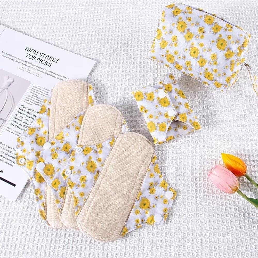 5Pcs/Set Washable Sanitary Napkins Cotton Menstrual Pads High Quality Panty Liners