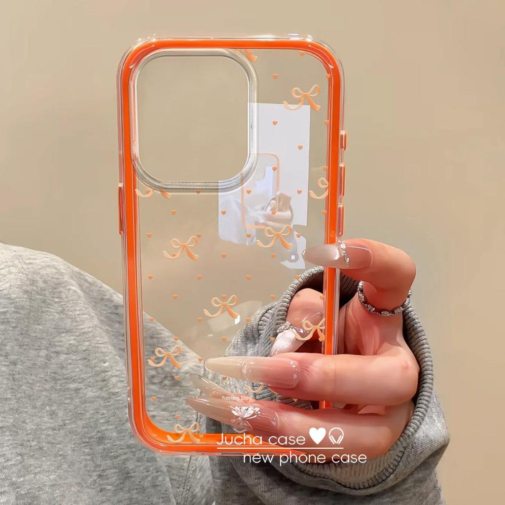 Applicable opporeno15 mobile phone case Internet celebrity niche high sense 0pp0 new fashion transparent love bow