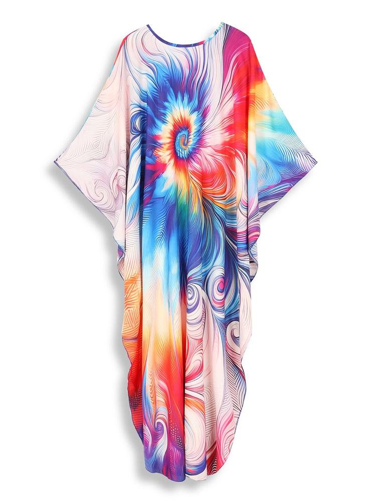 EDOLYNSA Snazzy Oversized ženy Domácí oblečení Plážové oblečení Oblečení Caftan Kaftan Plavky Přikrývky Dům Župan Župan Q1634