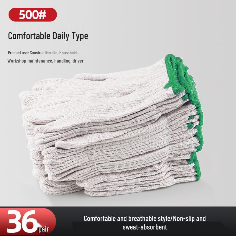 Pracovní bavlněné bezpečnostní rukavice odolné proti opotřebení pro stavební dělníky