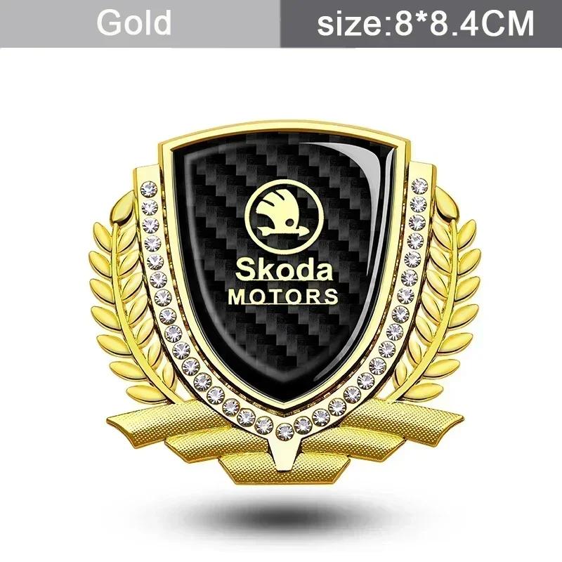 WMZW4 3D Car Window Sticker Exterior for SKODA Emblem Superb 3 Fabia 1 Kodiaq Octavia A7 A5 Karoq RS Yeti Side Decals Alloy Logo Badge