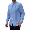 Pánská lněná košile s dlouhým rukávem košile s límečkem na knoflíčky košile business casual košile business košile regular fit