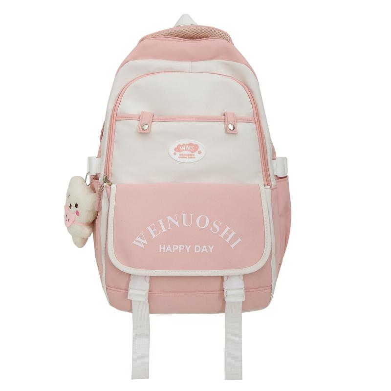 Middle School Student Schoolbag Color Block Women's Large Capacity Backpack Primary School Student's Fifth and Sixth Grade Lightweight Backpack