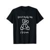 European Sizes Men's "Don't Bully Me I'll Cum" Graphic Bear T-Shirt - Bold White Print On Black Casual Short Sleeve Tee, Durable Machine