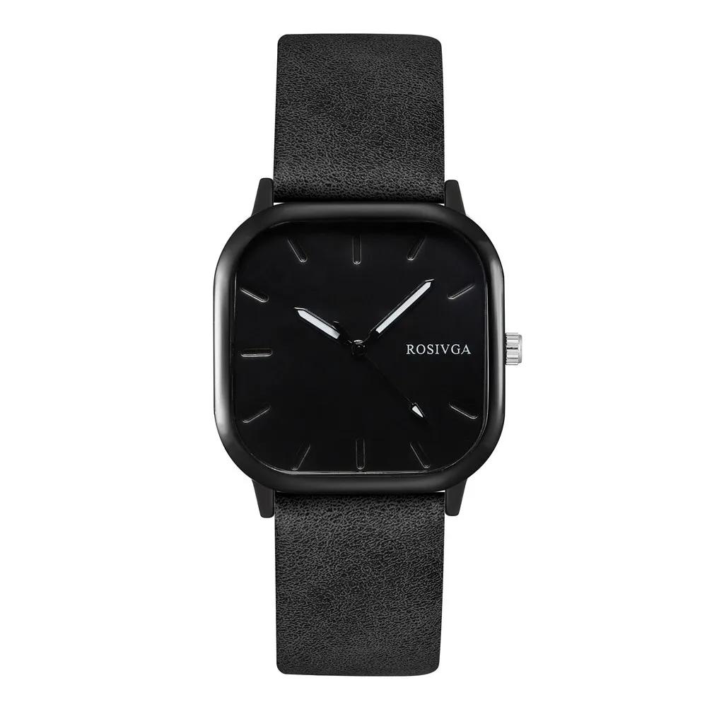Fashion Watch Simple Square Dial PU Leather Quartz Men Business Watch Wristwatch for Men Clock for Women Montre Homme