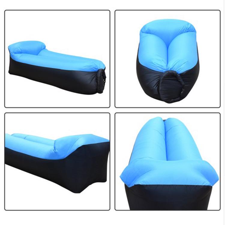 Pillow-Shaped Inflatable Outdoor Recliner - Portable Single Air Mattress for Camping & Festivals