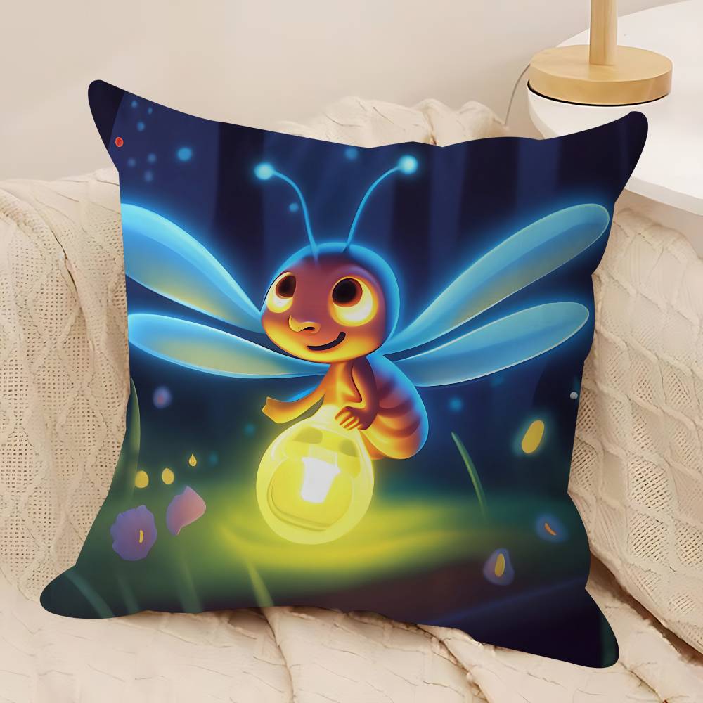 Cartoon F-Firefly Pillow Case Removable Washable Cushion Cover – All-Season Soft Linen