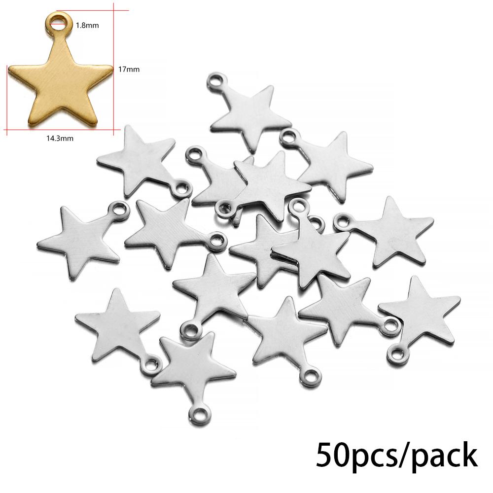 20-50 Piezas/lote Color Dorado Acero Inoxidable Estrella Luna Colgantes Colgante Para Pendientes Collar Pulsera Manualidades Fabricación de Joyería DIY