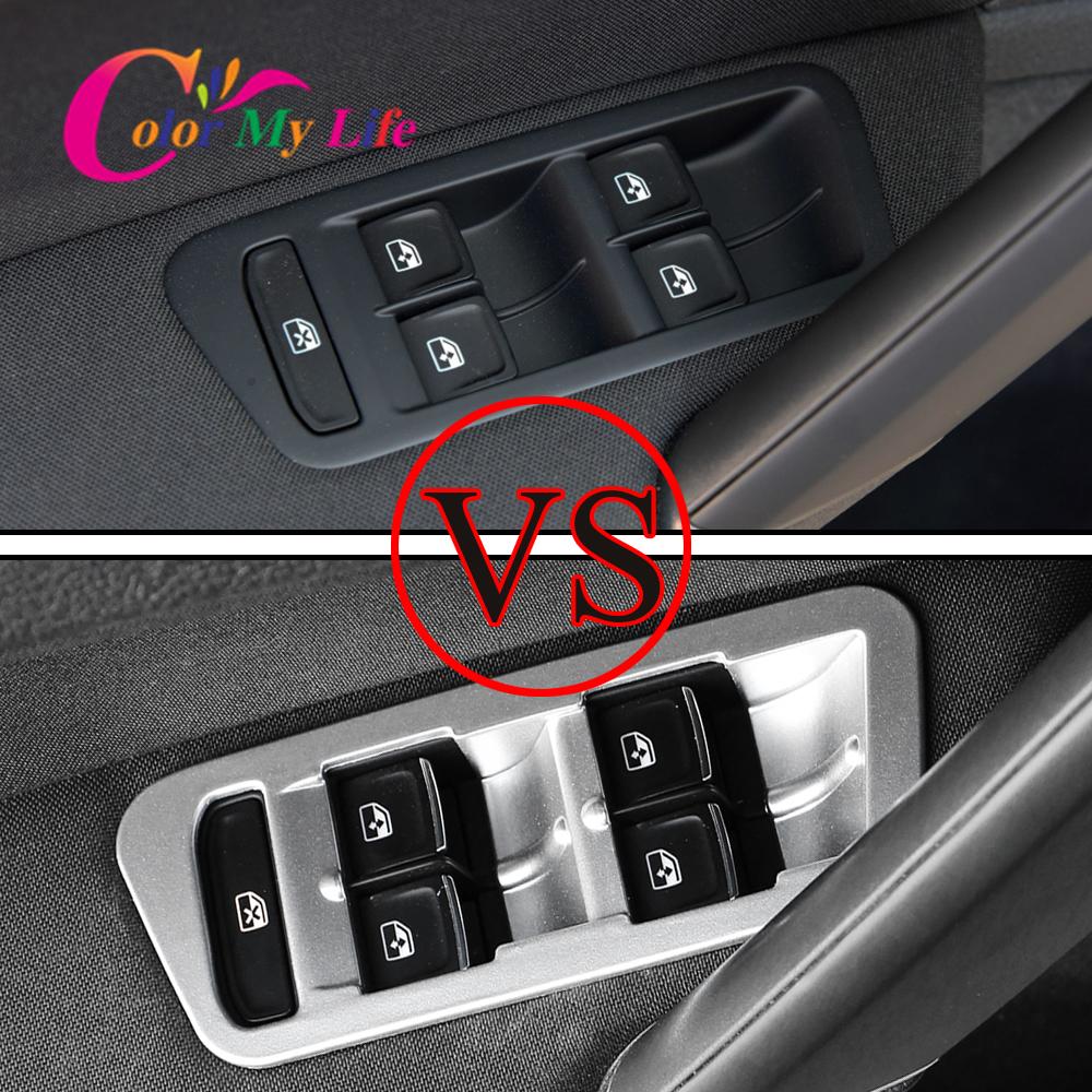 Color My Life 4Pcs/Set Car Windows Control Panel Cover Trim for Volkswagen VW Golf 7 MK7 7.5 MK7.5 2013- LHD Auto