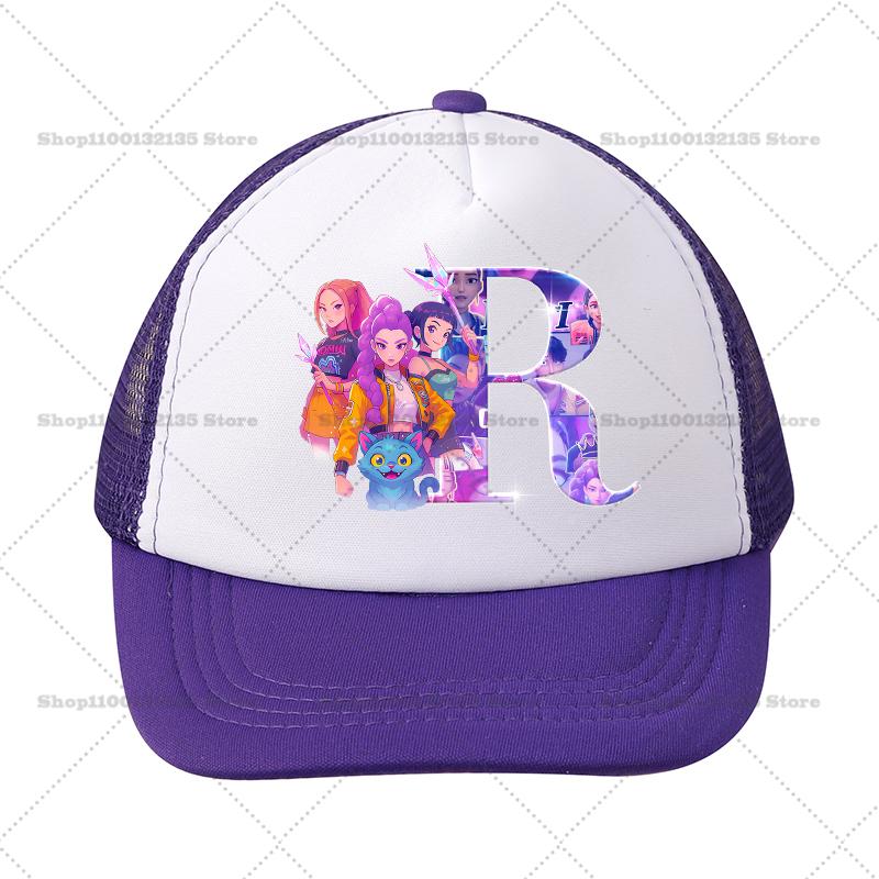 Kpop Demon Hunters Girl Baseball Cap Kawaii Sun Hat Parent Child Couple Casual Outdoor Hats Peaked Birthday Gift 26letters Round Sensory Compression