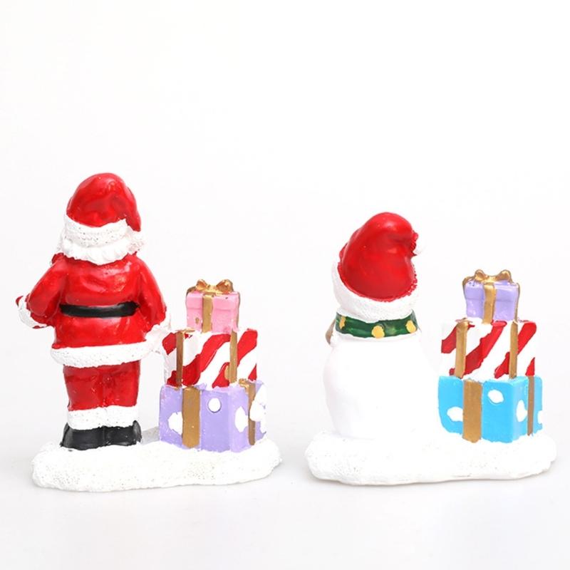 Colorful Snowman Figurine Resin Decoration for Holiday Decors Christmas Snowman Display for Mantles Window Sill