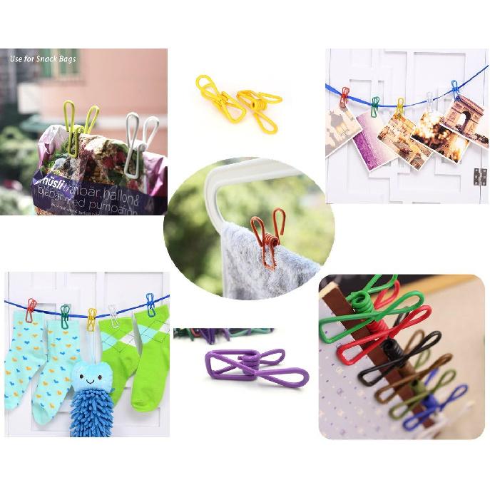 30 Pcs 2 Inch 10 Different Random Colors Chip Clips, PVC Coating High Elasticity Strength Clothes P, Food Clips and Bag Clips