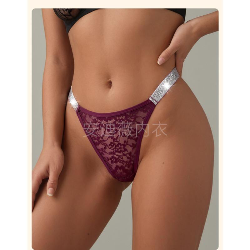 Sexy Low Waist One Piece Lace See Through Plus Size Women T Thong Panties