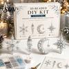 Parent Child Interactive Activity 3D Beaded DIY Kit, Lifelike Christmas Animal Beading Craft Set, Set for Kids Handmade Easy Embroidery Kit And Adults