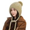 Korean Version of Autumn and Winter Hat for Women's Big Head Circumference Showing Face Small Bag Head Hat Ear Protection Warm Knit Hat Plus Fuzzy Hat
