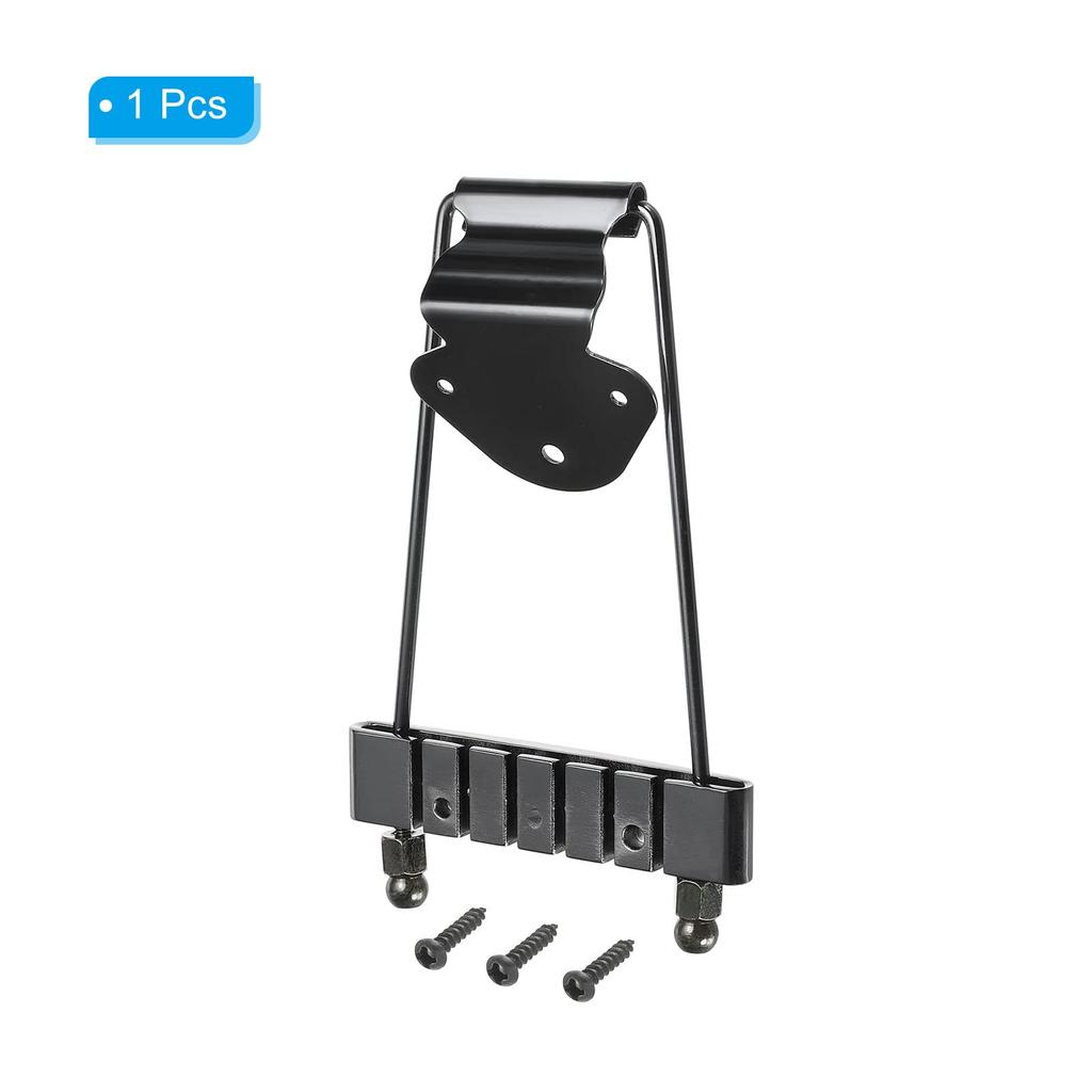 PATIKIL 6-Saiten Gitarren Trapez Saitenhalter Steg, Ersatz für Jazz Akustikgitarre und Bass, Schwarz