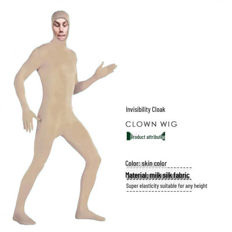 Herren Schwarzer Ninja Cosplay Anzug - Erwachsener Halloween Unsichtbarkeits-Jumpsuit für Bühnenauftritte.