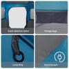 Family Tent with Roof Blue and Grey 435 x 255 x 216 cm