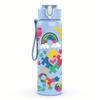1PC Rainbow Flower Abstract Layout 750ml Color Plastic Water Bottle Leakproof Flip Straw Lid For Sports Office Home Use