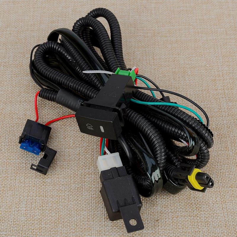 Add-On LED Fog Light Indicator H11 Wire Relay Wiring Harness Switch High Quality New Fit for Honda Civic CR-V Accord City