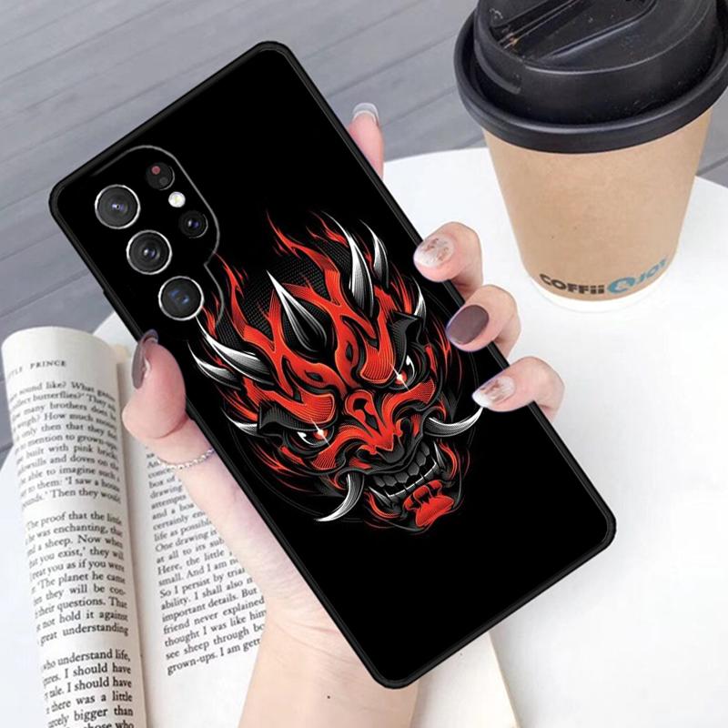 Oni Hannya Demon Mask phone case Cover For Samsung Galaxy S24 S25 Ultra S21 S22 Ultra S10E Note 10 Plus Note 20 FE S23