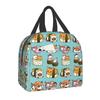 Japanese Anime Food Sushi Cat Lunch Bag Women Children Insulated Lunch Box for Work School Custom Portable Bento Tote Bags